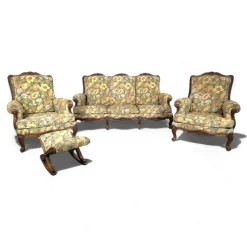 Wohnzimmerset aus Eiche im Louis XV-Stil, 4 . Set