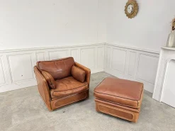 Wohnzimmerset aus Leder von Roche Bobois, 1980er, 4er Set