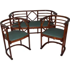 Wohnzimmer Sofa & Sessel Josef Hoffmann zugeschrieben, 1900er, 3er Set
