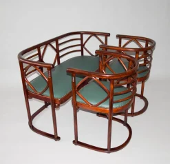 Wohnzimmer Sofa & Sessel Josef Hoffmann zugeschrieben, 1900er, 3er Set