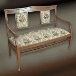 Wohnzimmer Sofa und Sessel aus Holz und Stoff, 3 . Set