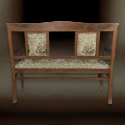 Wohnzimmer Sofa und Sessel aus Holz und Stoff, 3 . Set