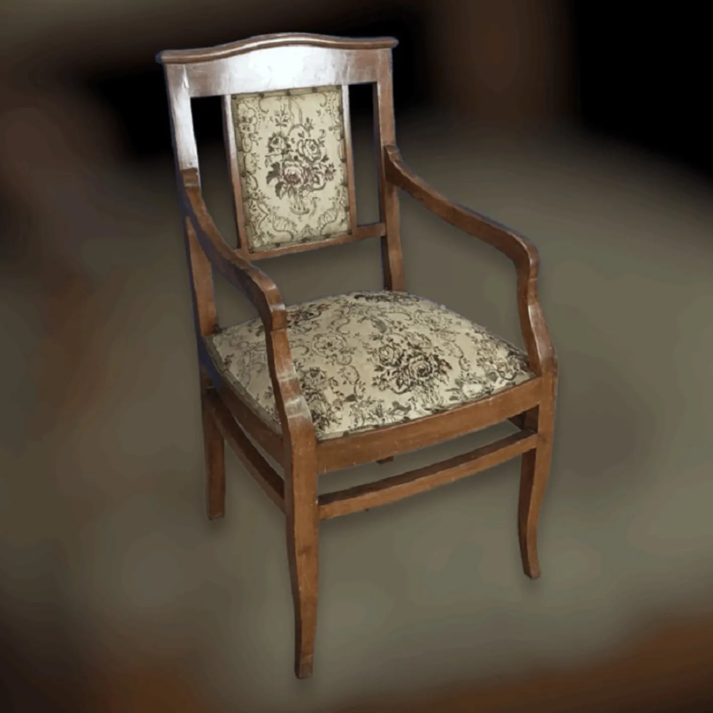 Wohnzimmer Sofa und Sessel aus Holz und Stoff, 3 . Set