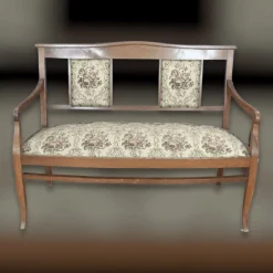 Wohnzimmer Sofa und Sessel aus Holz und Stoff, 3 . Set