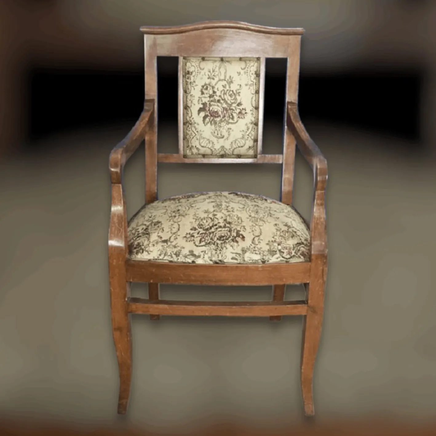 Wohnzimmer Sofa und Sessel aus Holz und Stoff, 3 . Set