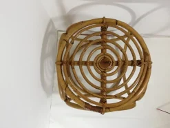 Würfelförmiger Couchtisch aus Rattan, Italien, 1950er