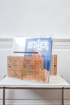 Zeitschriftenständer aus Acrylglas & Caning, 1970er