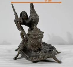 Zinn Tintenfass, Ende 19. Jh. von A.Bossu, 1890er