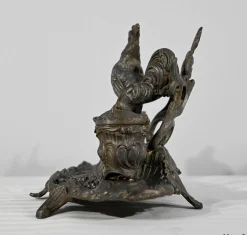 Zinn Tintenfass, Ende 19. Jh. von A.Bossu, 1890er