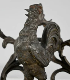 Zinn Tintenfass, Ende 19. Jh. von A.Bossu, 1890er