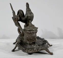 Zinn Tintenfass, Ende 19. Jh. von A.Bossu, 1890er
