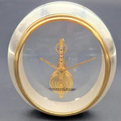 Zweifarbige Mid-Century Skeleton Tischuhr von Jaeger-Lecoultre, 1970er