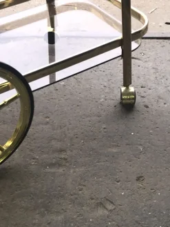 Zweistöckiger französischer Barwagen aus Messing, 1960er