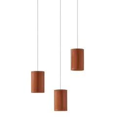 Zylinderförmige Leder Hängelampe von Cuero Design