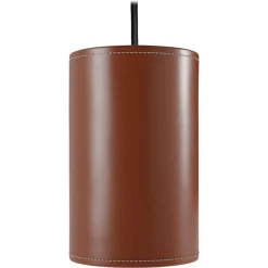 Zylinderförmige Leder Hängelampe von Cuero Design