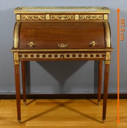 Zylinderförmiger Schreibtisch aus Mahagoni im Louis XVI-Stil, Ende 19. Jh.