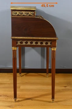 Zylinderförmiger Schreibtisch aus Mahagoni im Louis XVI-Stil, Ende 19. Jh.